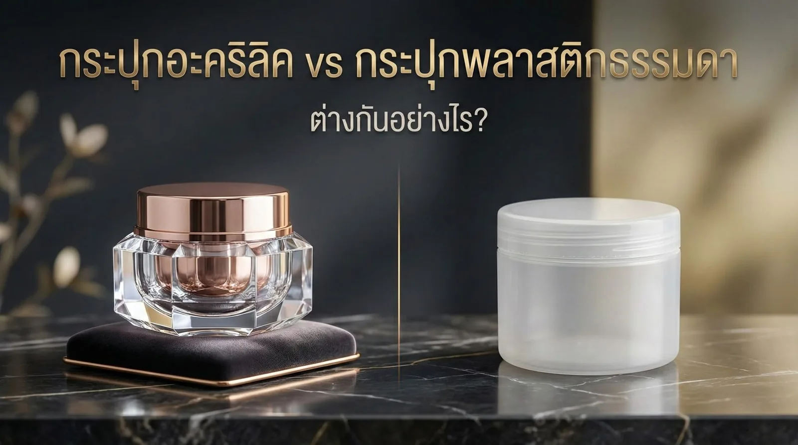 กระปุกอะคริลิค vs กระปุกพลาสติกธรรมดา เลือกแบบไหนดีสำหรับแบรนด์ครีมของคุณ?